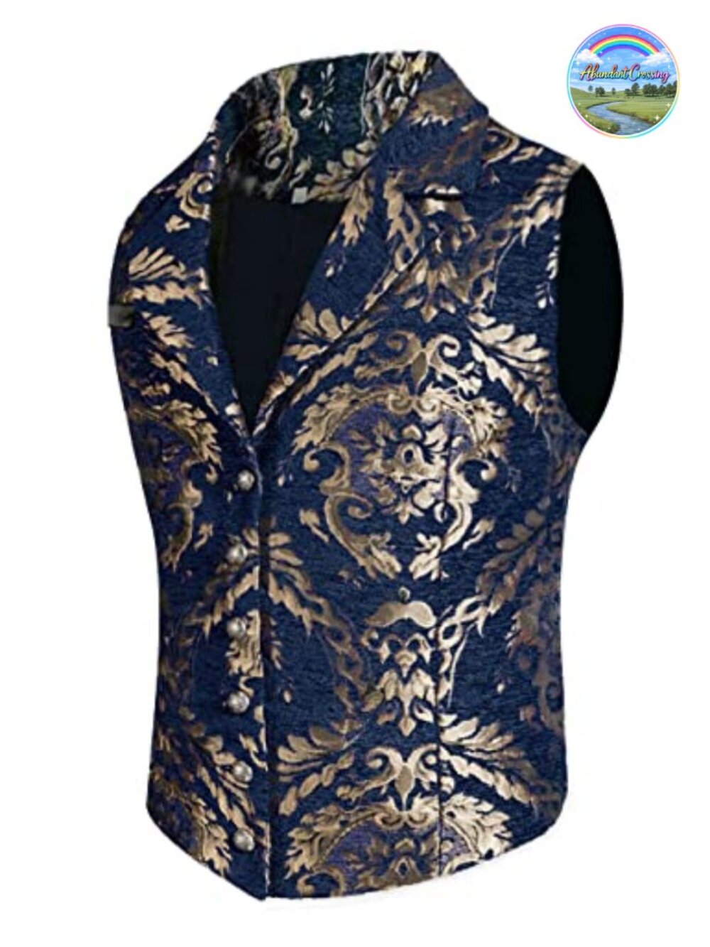 Mens Victorian Steampunk Vest Gothic Corset Waistcoat Jacquard Brocade V-Neck